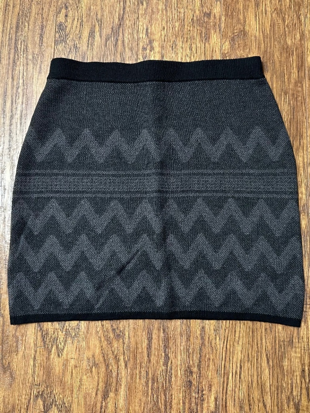 Mossimo Mini Skirt Cotton Blend Charcoal Grey & Black Size Medium